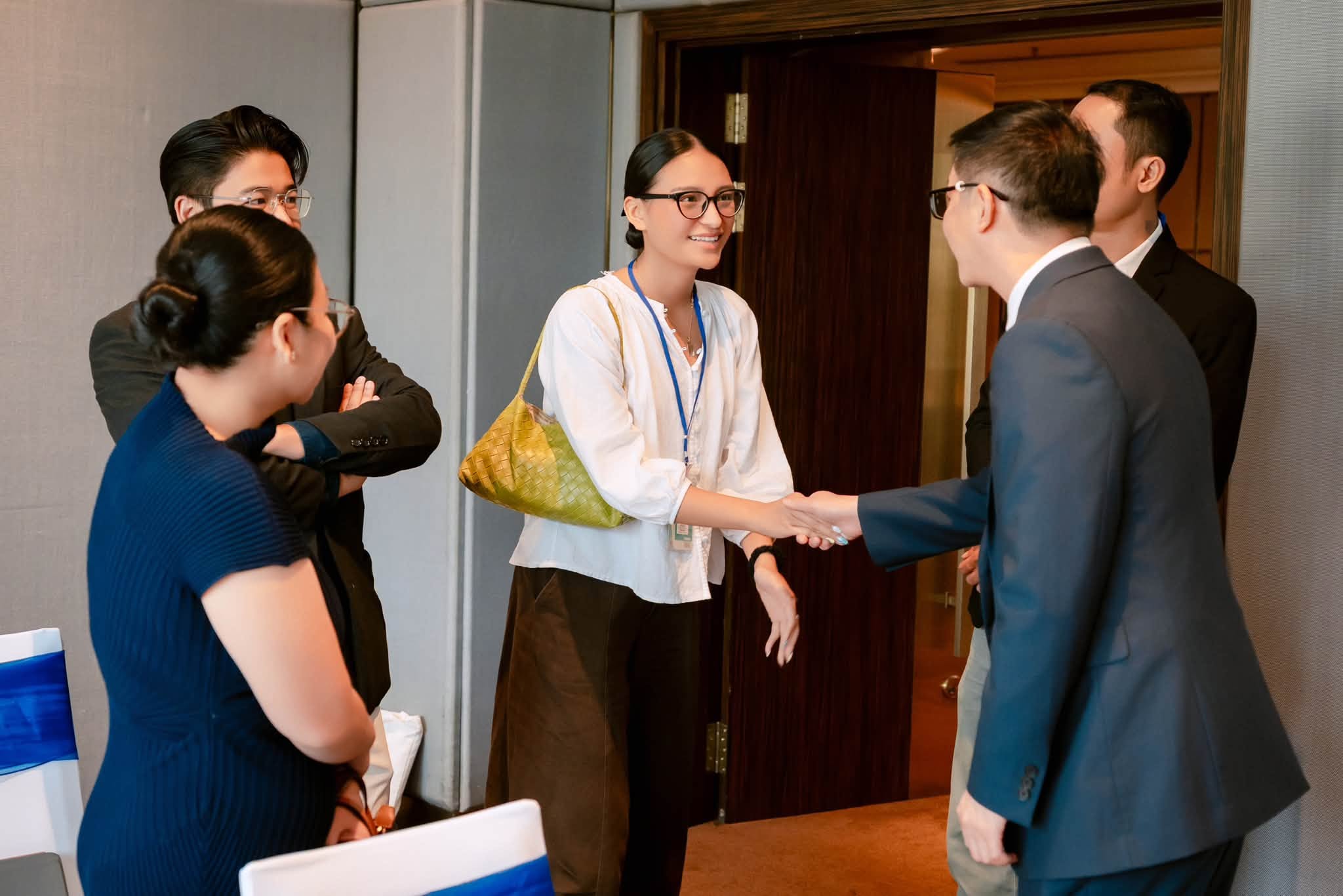 Guests meeting and greeting one another at the launch.