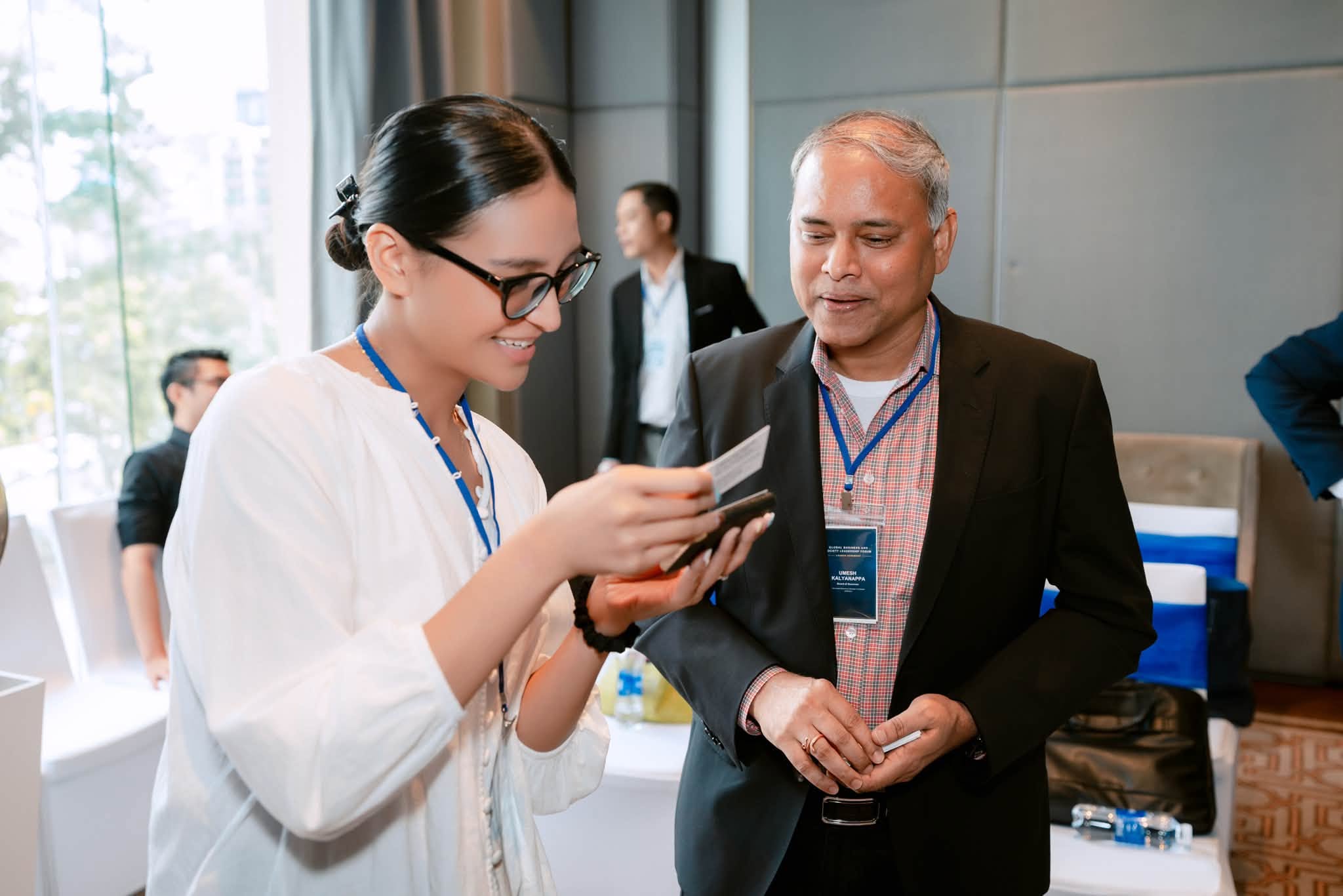 Guests in conversation at the event.